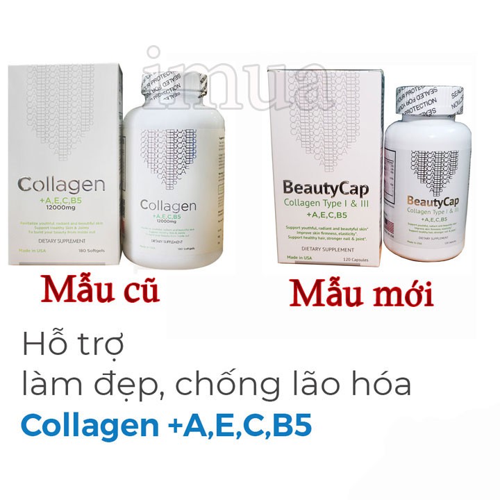 Viên uống đẹp da Collagen +AEC B5 12000MG USA (Hộp 120 viên)