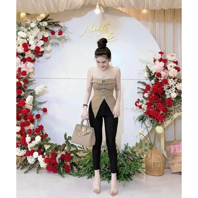 ÁO CÚP NGỰC vạt nhọn có mút, có nhún sau - UKLY ALOHASHOP