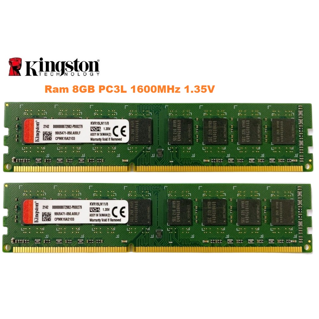 Ram PC Kingston 8GB PC3L 1600MHz 1.35V Chính Hãng - Bảo hành 36 tháng