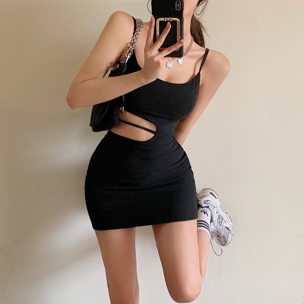 COZOK Đầm Không Tay Thiết Kế Không Đồng Đều Quyến Rũ Thời Trang