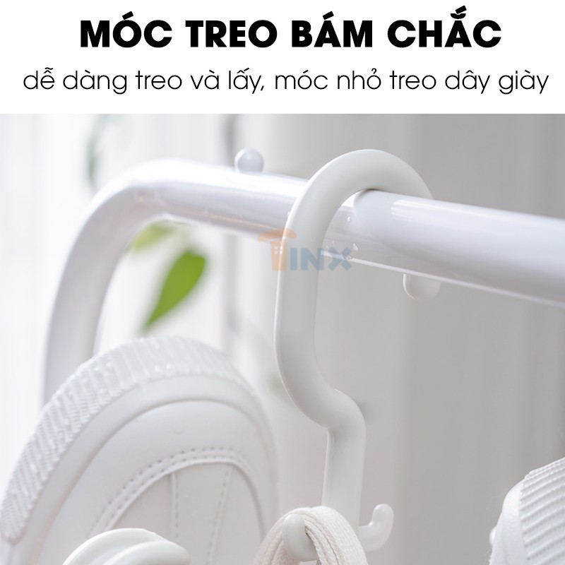 Móc treo phơi giày dép tất bằng nhựa PP dày cao cấp - Giá phơi quần áo cà vạt xoay 360 độ