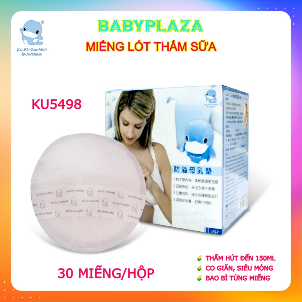 Miếng Lót Thấm Sữa KUKU KU5498 - 30 Miếng/Hộp, Thấm Hút 3D, Siêu Mỏng, Chống Rò Rỉ, 5 Lớp, Đóng Gói Riêng Từng Miếng