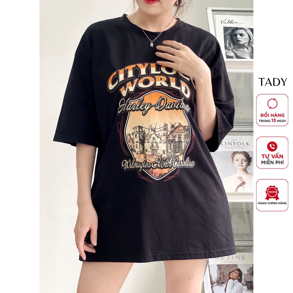 Áo Thun Phông Chất Cotton Mặt Nhung Tay Lỡ Form Rộng CITYLOCO WORLD Unisex