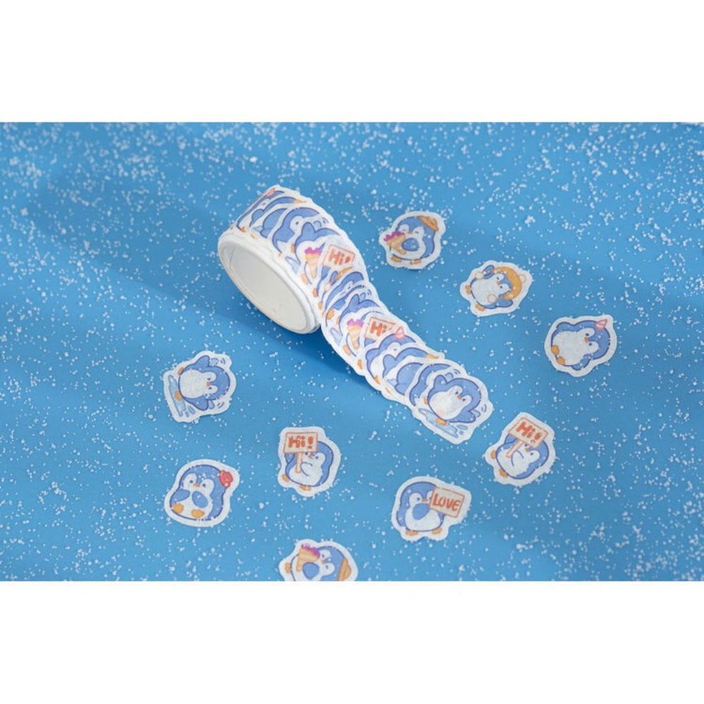 Băng keo giấy washi tape dạng sticker hoạ tiết hoạt hình