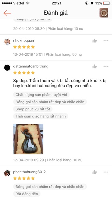 Trầm hương khói ngược dài 6.5cm đốt siêu thơm siêu lâu 30-40p