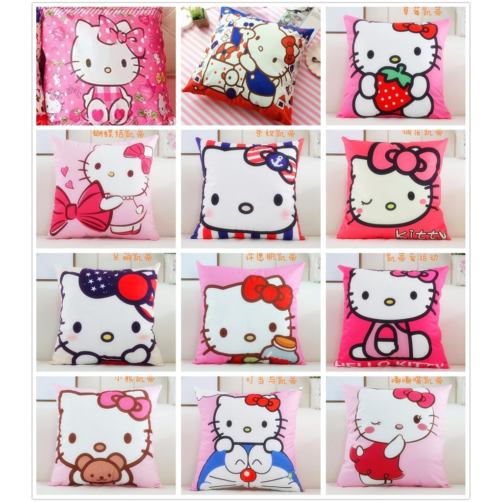 Gối Tựa Lưng Hình Hello Kitty Dễ Thương Độc Đáo Trang Trí Nhà Cửa / Văn Phòng