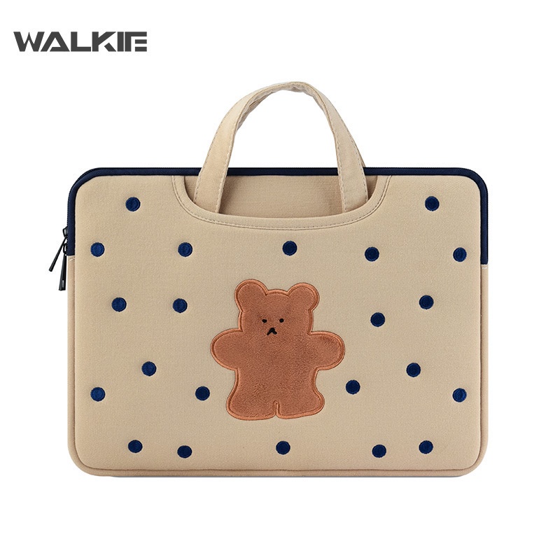 Túi laptop/Túi cầm tay máy tính bảng WALKIE gấu dễ thương cho Xiaomi Dell MacBook Air Pro 11 12 13 14 15.6 inch
