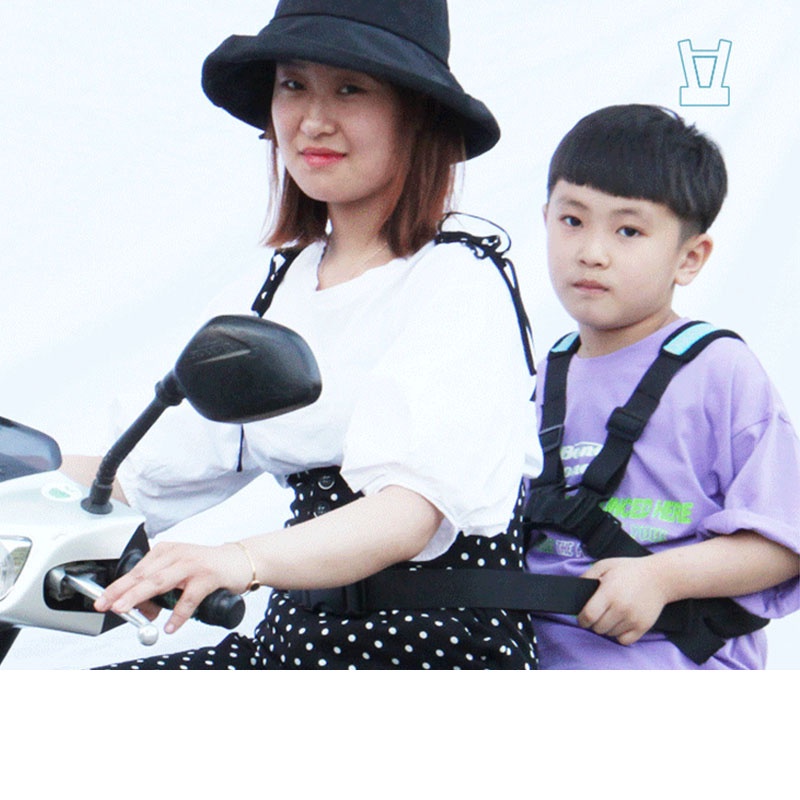 Đai Đi Xe Máy An Toàn Cho Bé Từ 1-12 Tuổi Chống Ngã Đeo Vai Thắt Lưng Đai Ngực Thoáng Khí Phát Quang