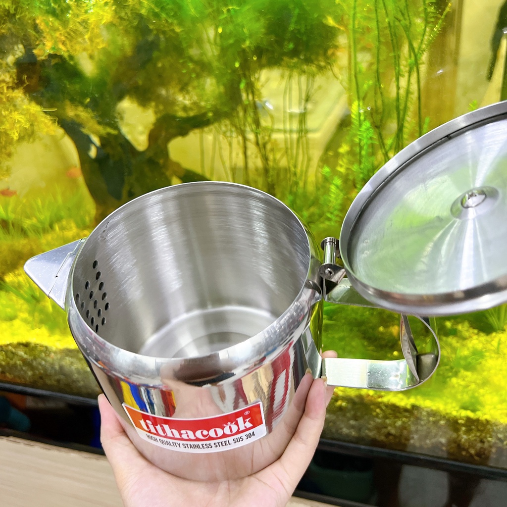 CA INOX , CA NƯỚC CÓ NẮP SUS 304 - BÌNH TRÀ INOX 304 CÓ NẮP 1.5 LÍT