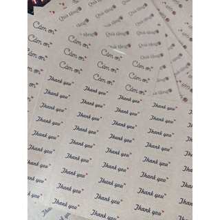☺️ set 90 sticker thank you giấy kraft