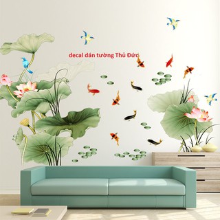 decal dán tường hoa sen mới