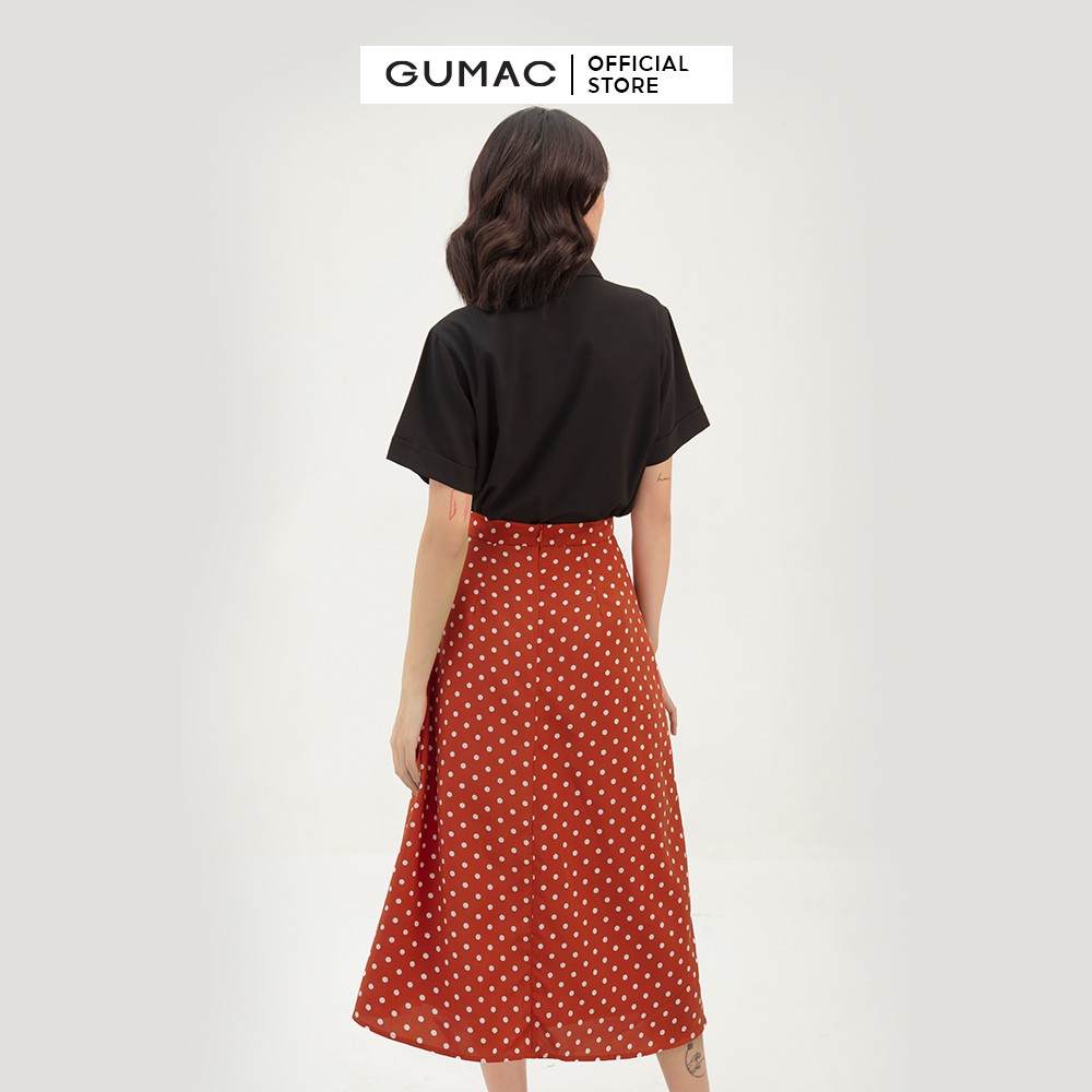 Chân váy nữ dài họa tiết chấm bi GUMAC màu đỏ đủ size, phong cách trẻ trung, thanh lịch VB3127 | BigBuy360 - bigbuy360.vn