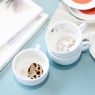 Bộ cốc kèm đĩa chân Mèo