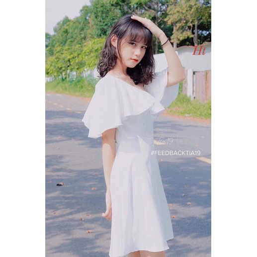 Váy bèo lệch vai tiểu thư H2V688