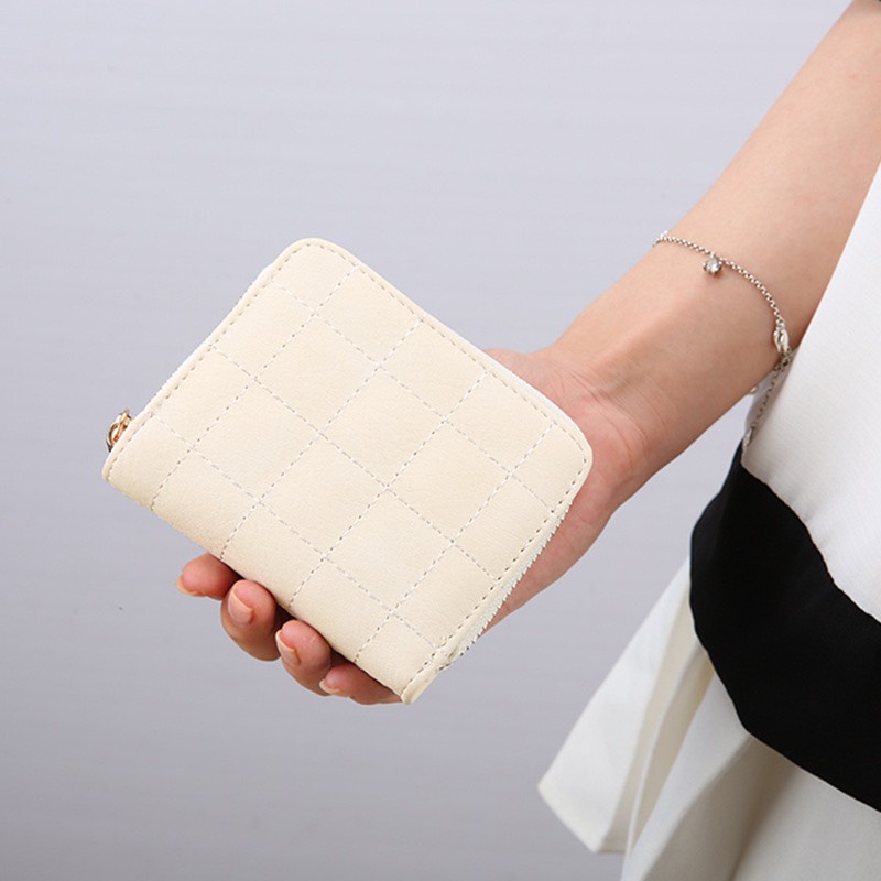 Ví Mini Ngắn Tay Dễ Thương, Khoá Kéo Nhiều Ngăn Nhỏ Đựng Tiền Và Thẻ