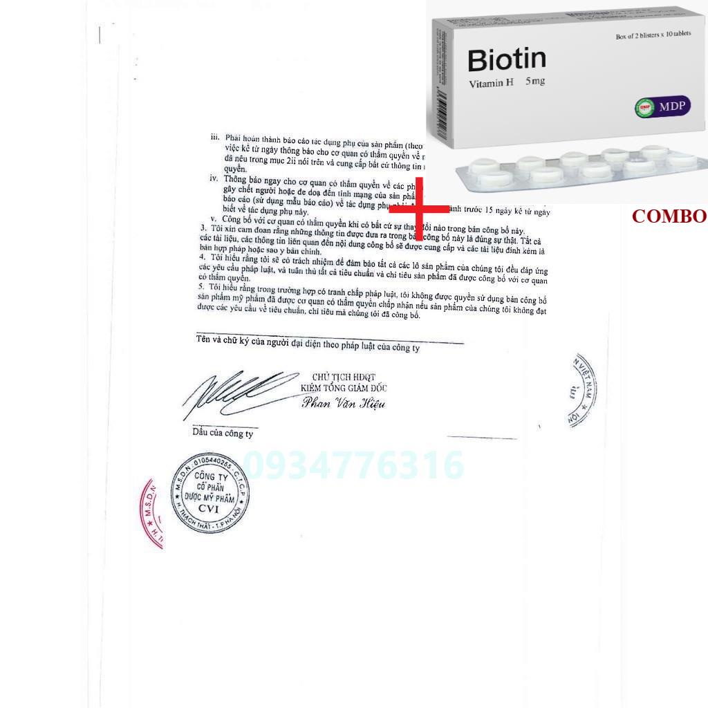 Combo Biotin 5mg+ ✅ COMBO DƯỠNG DA DÀNH CHO DA MỤN DECUMAR ADVANCED