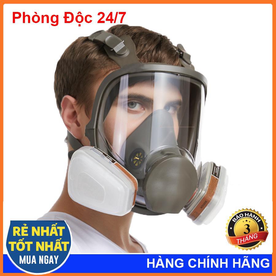 Mặt Nạ Phòng Độc Trùm Kín Mặt 6800 Đầy Đủ, Ngăn Độc Hóa Chất Độc Hại