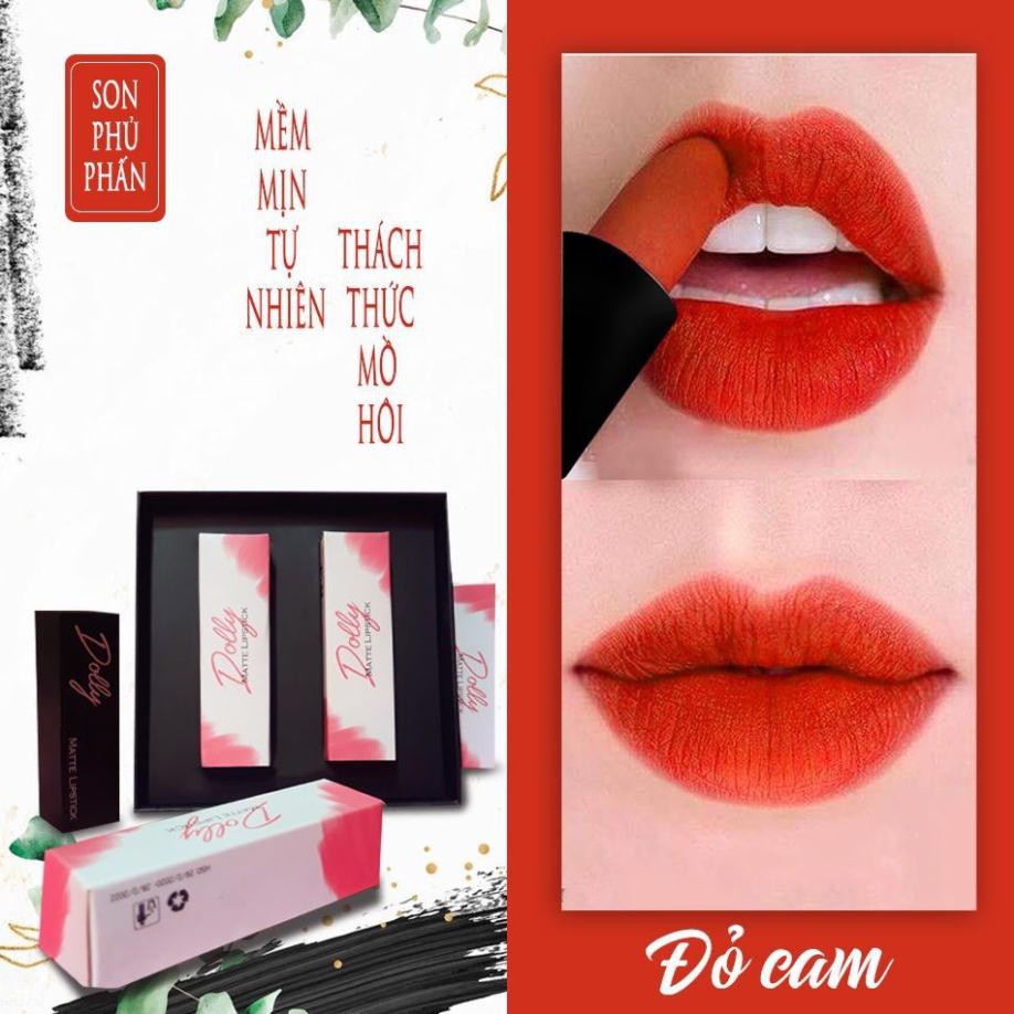 Đỏ Cam ] Son Sáp Phủ Phấn Dolly Không Chì Màu Đỏ Cam | BigBuy360 - bigbuy360.vn