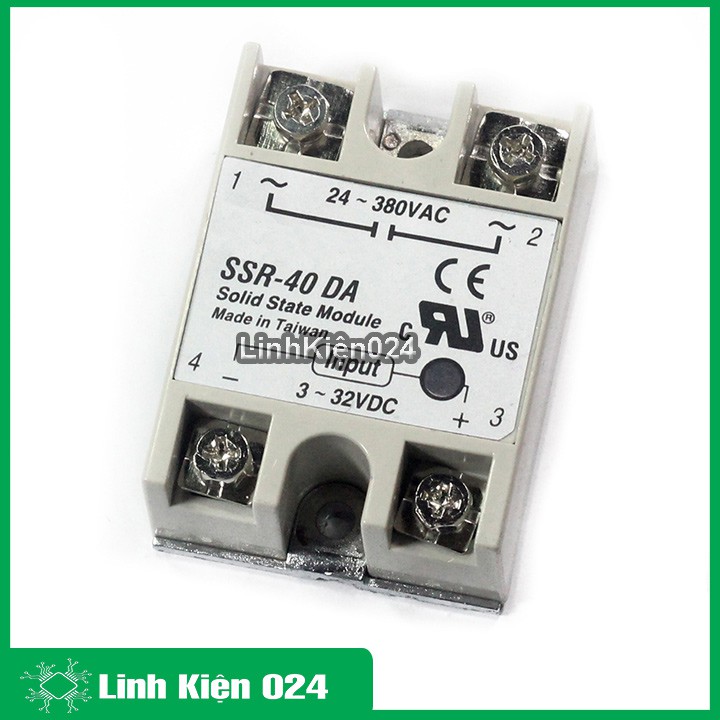 Relay bán dẫn điều khiển nhiệt, đèn, quạt Fotek SSR-40 DA thường mở chịu dòng 40A