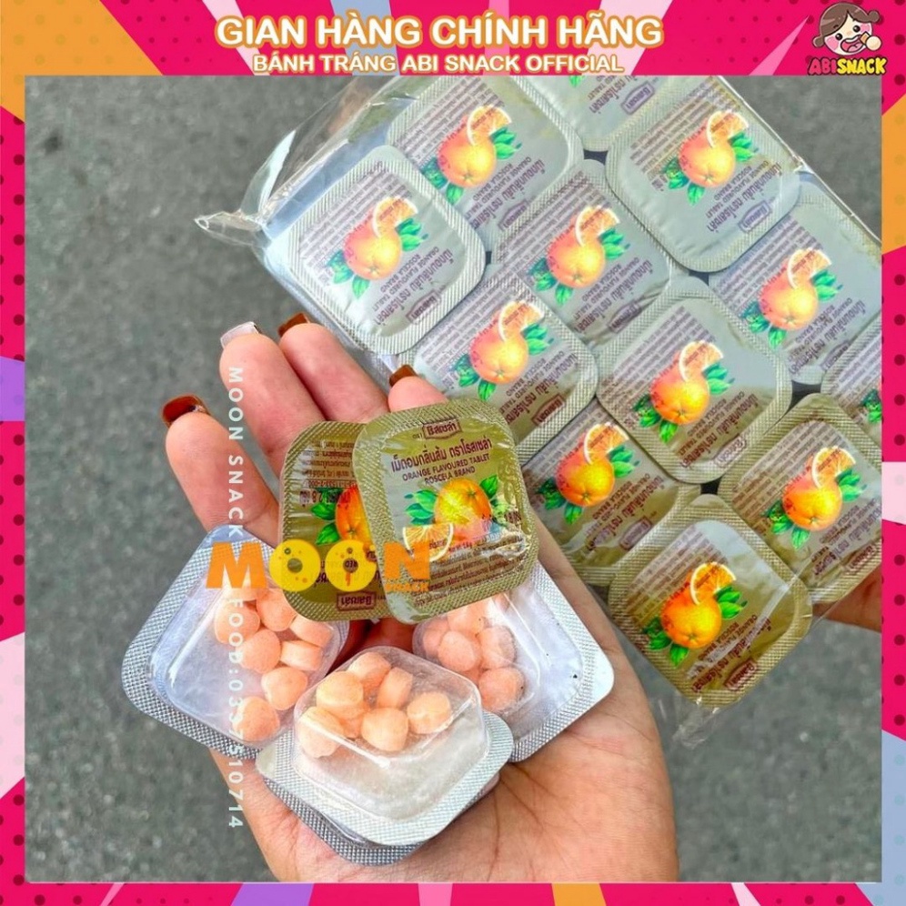 Kẹo Vitamin C Trái Tim Roscela Cam của Thái Lan 1 lốc gồm 24 viên ăn vặt quà tuổi thơ trẻ em người lớn đều mê