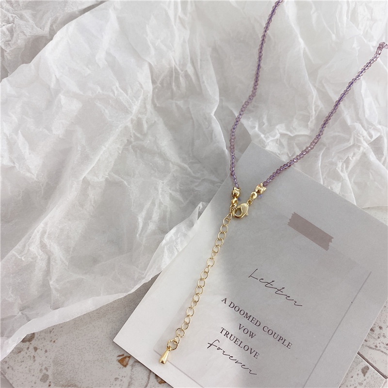 vòng cổ Chuỗi Hạt Màu Hồng / Tím Ngọt Ngào Cho Nữ