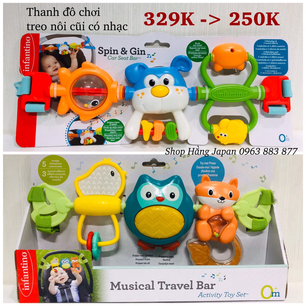 Thanh đồ chơi treo cũi, xe đẩy Infantino