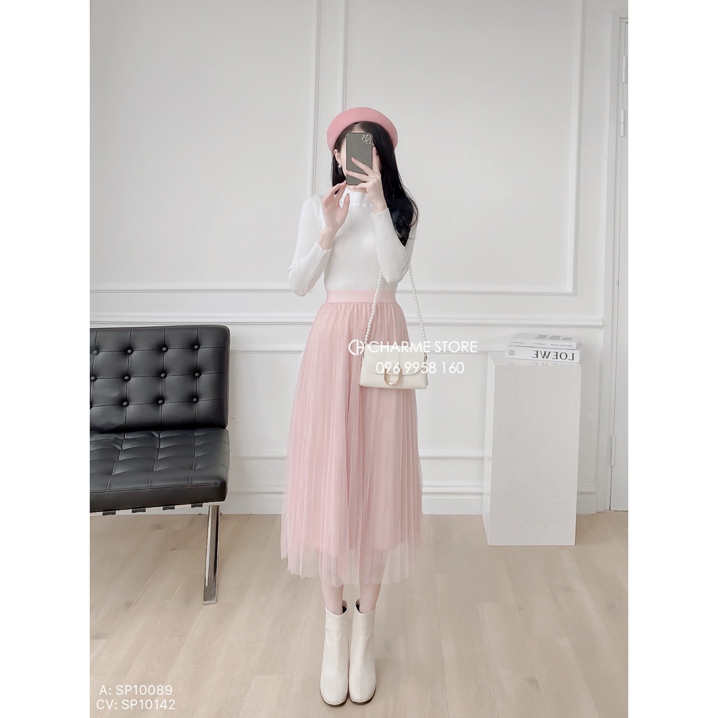 Chân váy dập ly 3 lớp thiết kế Charme 10142 | BigBuy360 - bigbuy360.vn