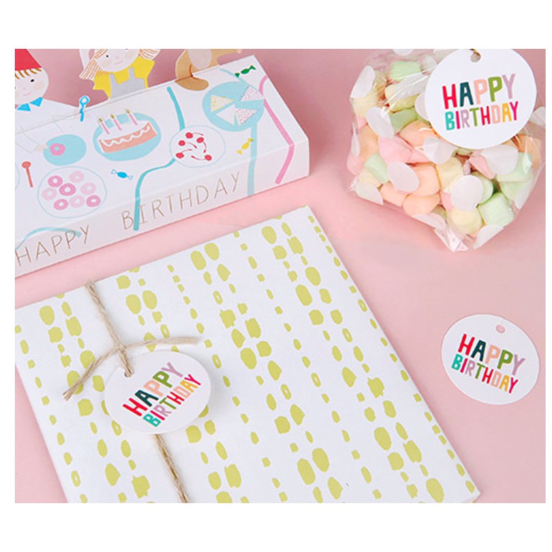 Set 10 tag gắn túi bánh, hộp bánh trang trí chữ Happy Birthday