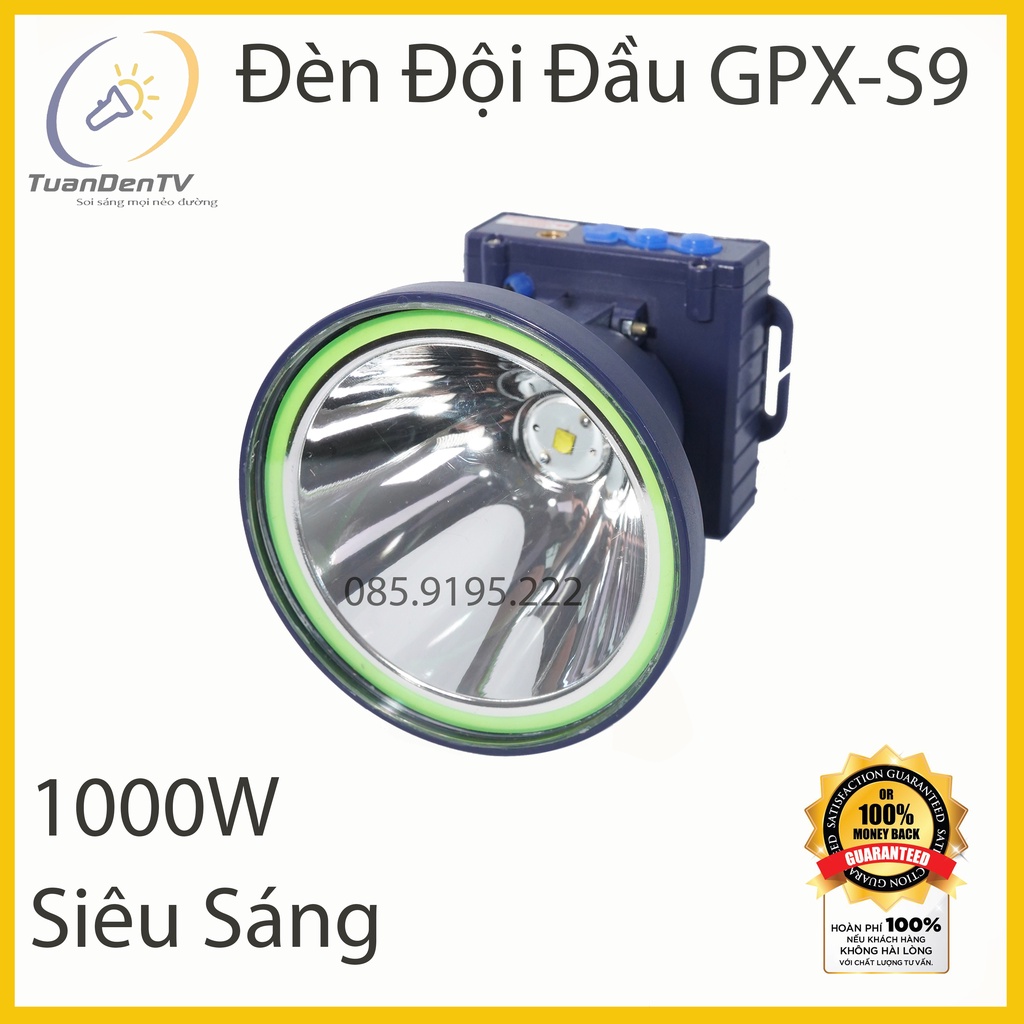 Đèn Đội Đầu Siêu Sáng GPX S9 1000W Chiếu Sáng Liên Tục 10H