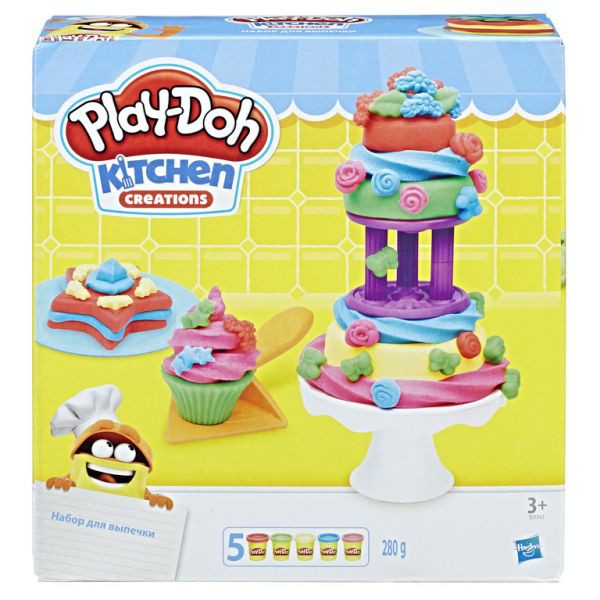 Bột nặn Play Doh Tháp bánh kem sắc màu tặng 1 hũ bột CBB9741-B5517