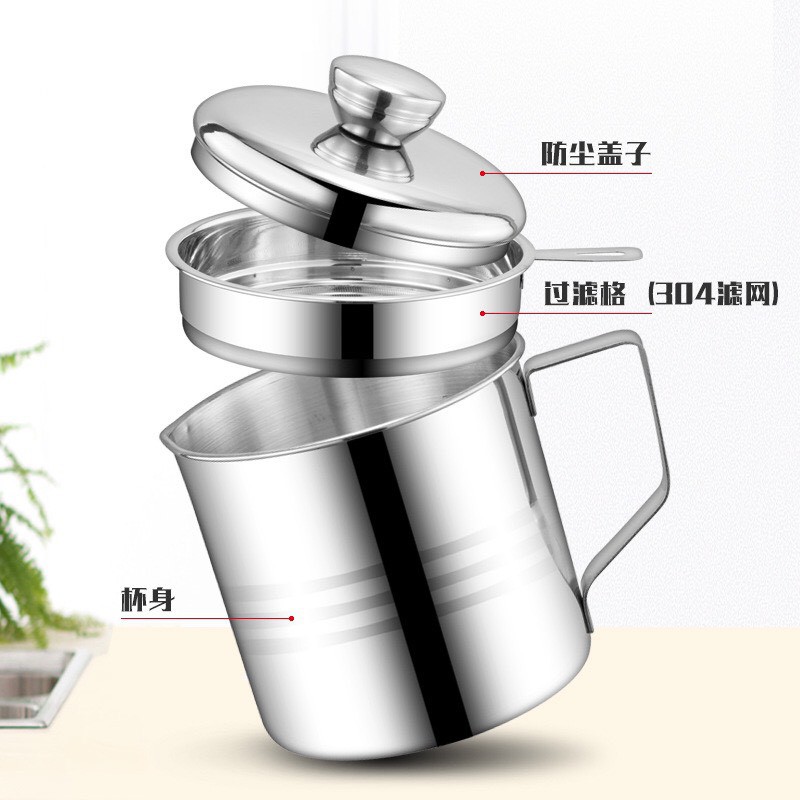 B161 Ca lọc dầu ăn inox 1.2L