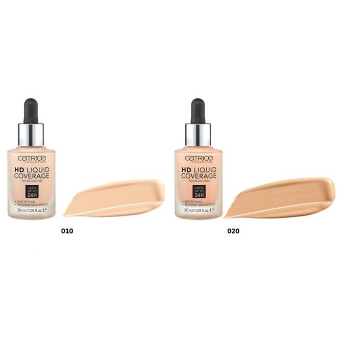 Kem nền CATRICE HD LIQUID COVERAGE FOUNDATION tone 010 và 020