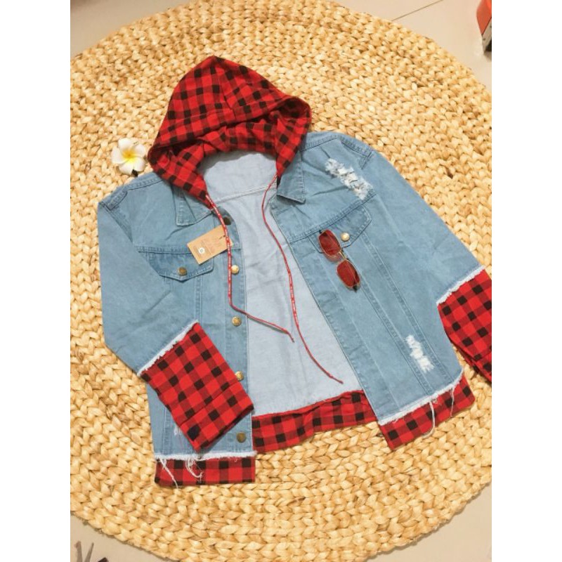 Áo khoác Jean Nam Xám Xanh Wax nhẹ đính kèm mũ sau rất đẹp TRA203