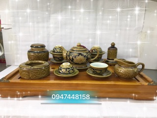 Bộ ấm trà men Hoàng Thổ Cao cấp