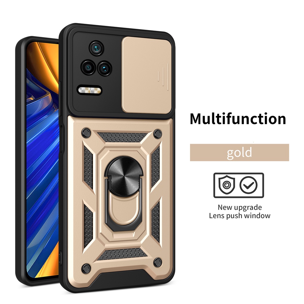 Ốp Điện Thoại Có Vòng Trượt Bảo Vệ Camera Cho Xiaomi Poco F4 Poco X4 GT 5G Poco M4 Pro 4G Redmi Note 11 Pro Redmi K40 K50 K40s Redmi 10C