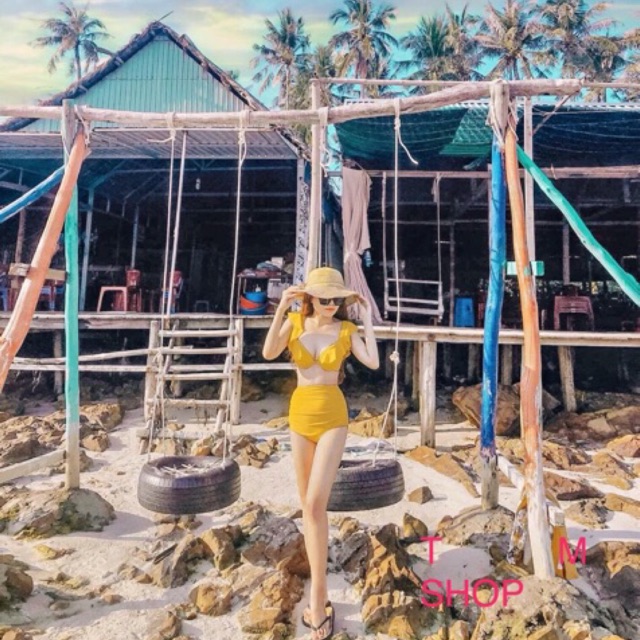 Bikini, Đồ Bơi Đi Biển Hai Mảnh Cánh Tiên Cạp Cao Secxy ODERI HM-034