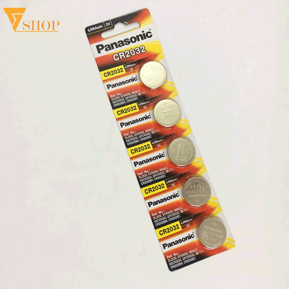 Pin CR2032 Panasonic 3V Lithium Chính Hãng Vỉ 5 Viên Made in Indonesia