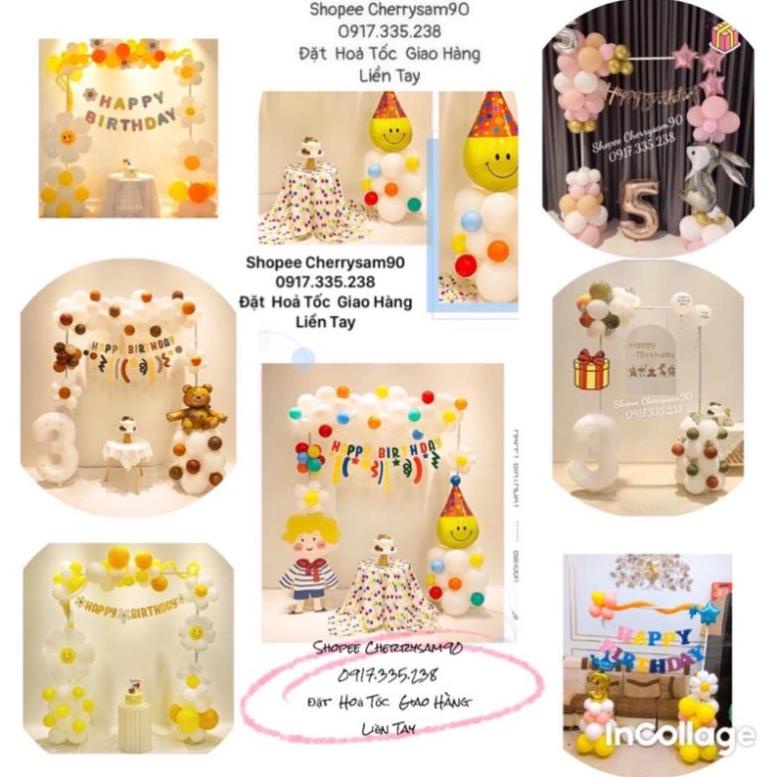 Set Bóng Full Trụ Kiểu HQ Hot Trend Tặng Bơm Dây Kết Bóng Keo Dán