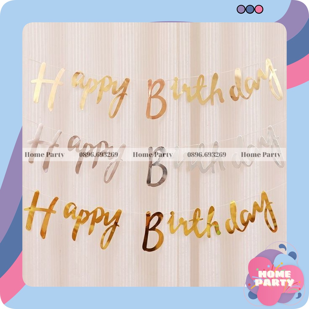 Dây Chữ Happy Birthday Cách Điệu Nhiều Màu Trang Trí Sinh Nhật Sự Kiện - Decor Party - Thôi Nôi - Đầy Tháng