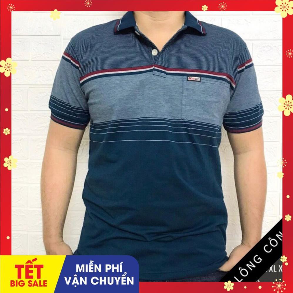 Áo thun Polo nam có túi trung niên cổ bẻ vải cá sấu Cotton xuất xịn, chuẩn đẹp, nhiều màu ⚡ .