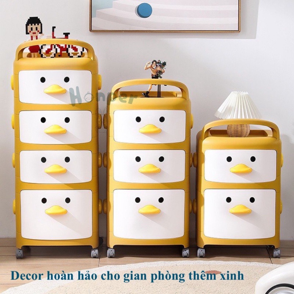 Tủ quần áo, tủ đựng đồ 3 tầng hình vịt Chính hãng Honnper