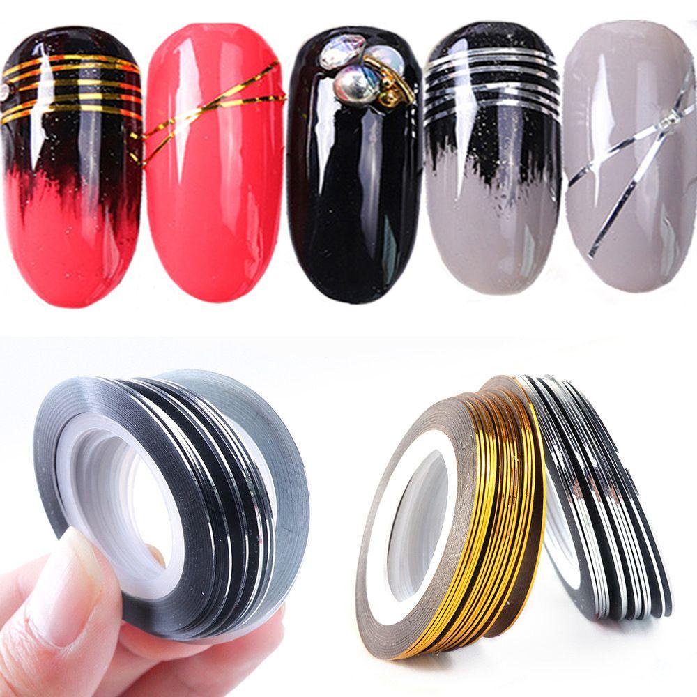 Set 3 Cuộn Băng Dính 3D Ánh Kim Trang Trí Móng Tay Nghệ Thuật