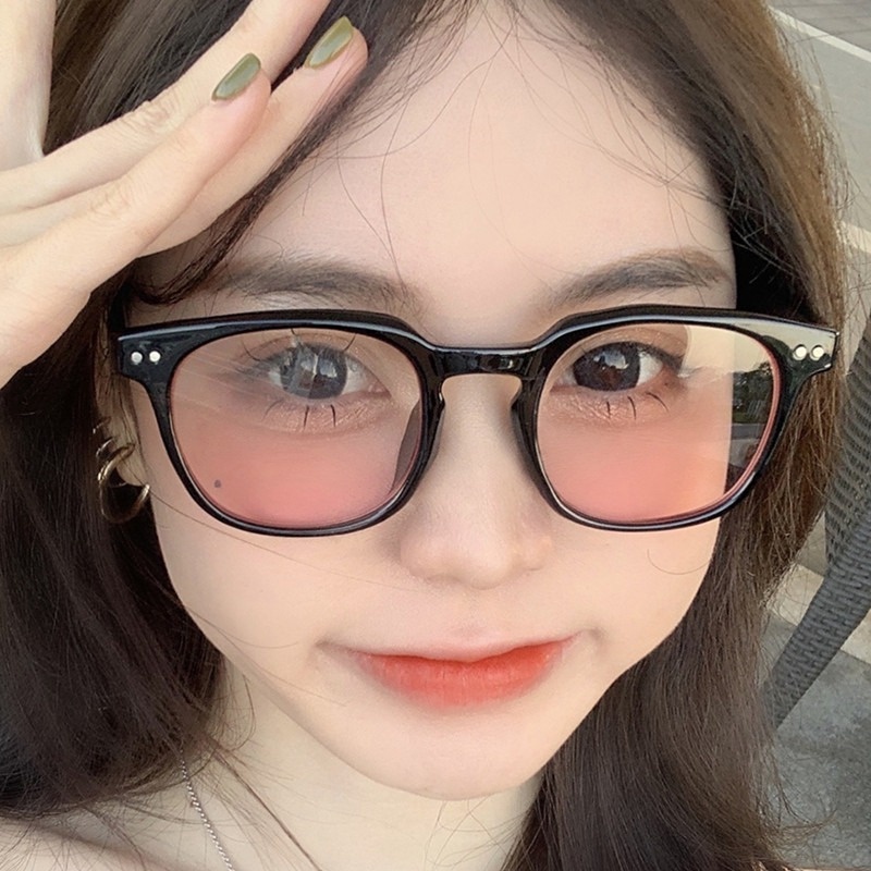 Kính Mát Gọng Tròn Màu Gradient Chống Ánh Sáng Xanh Thời Trang Cho Nữ