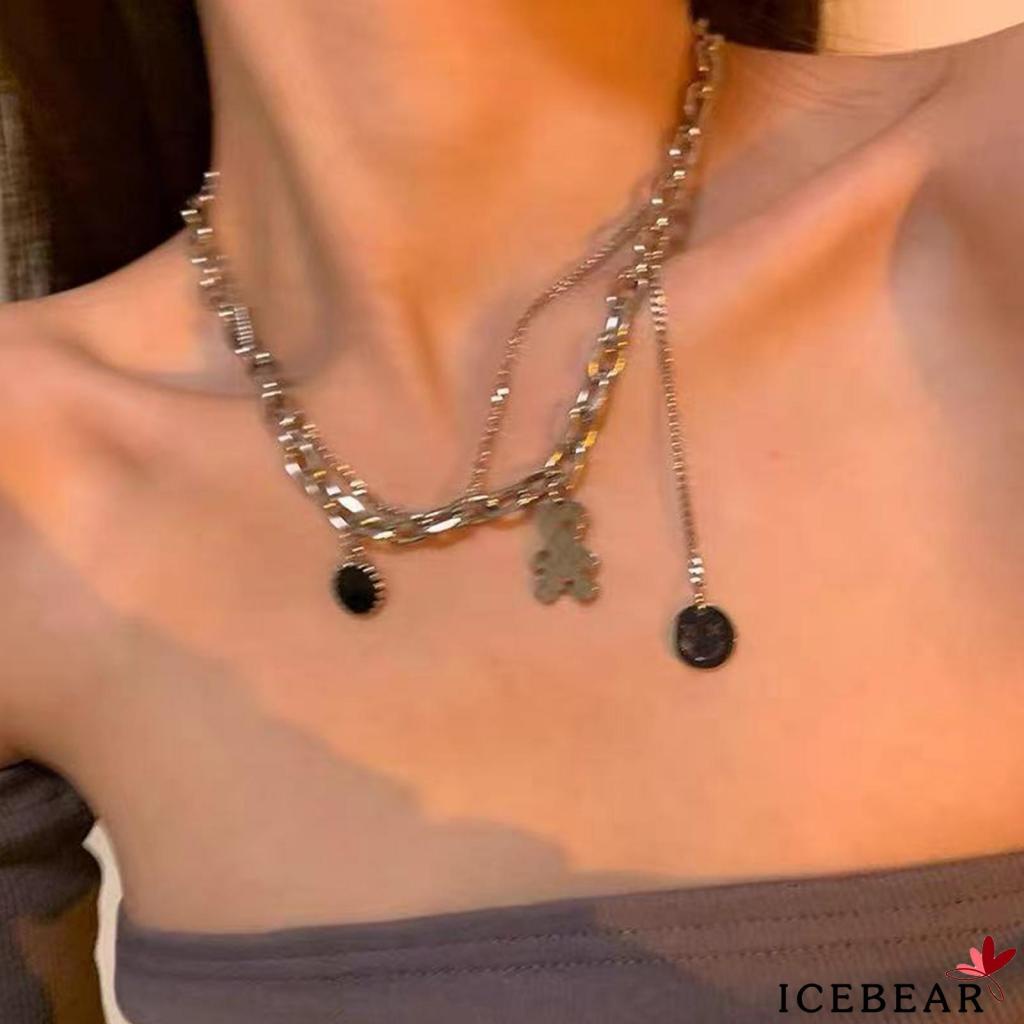 Vòng cổ hai lớp mặt hình mặt cười đơn giản cho nữ