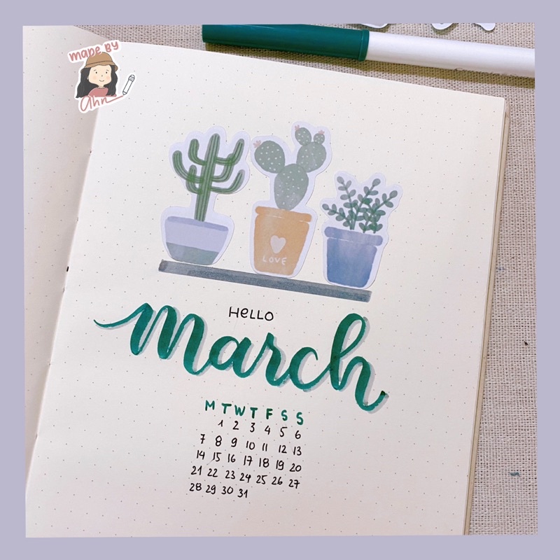 Set 30 Sticker cây xương rồng trang trí sổ tay, Bullet Journal - MADE BY AHN thiết kế