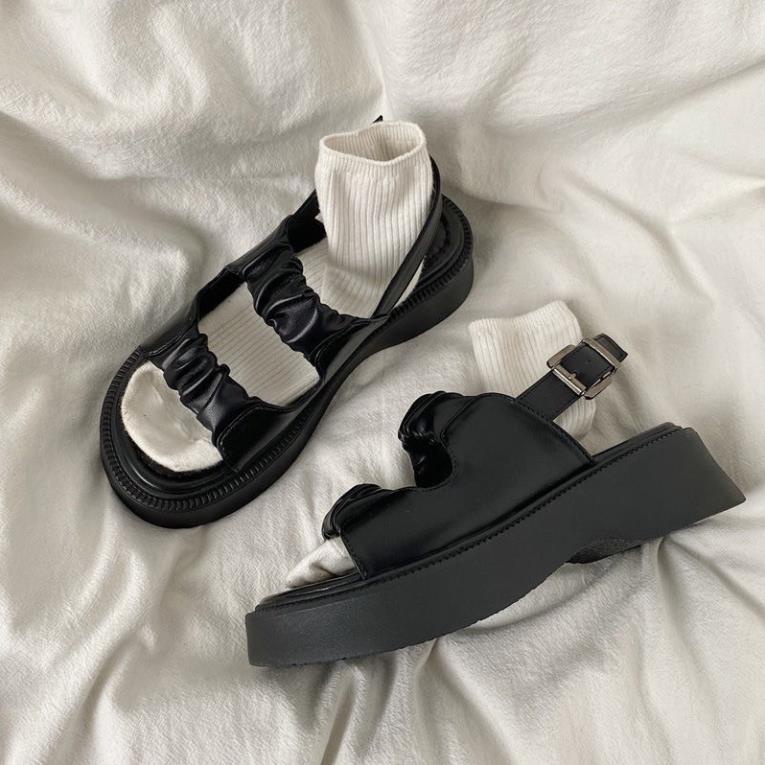 🌼 SẴN 1 SỐ SIZE - G505 DÉP SANDAL CÀI KHUY BÈO ĐẾ BÁNH MÌ ULZZANG LEMONA.VN
