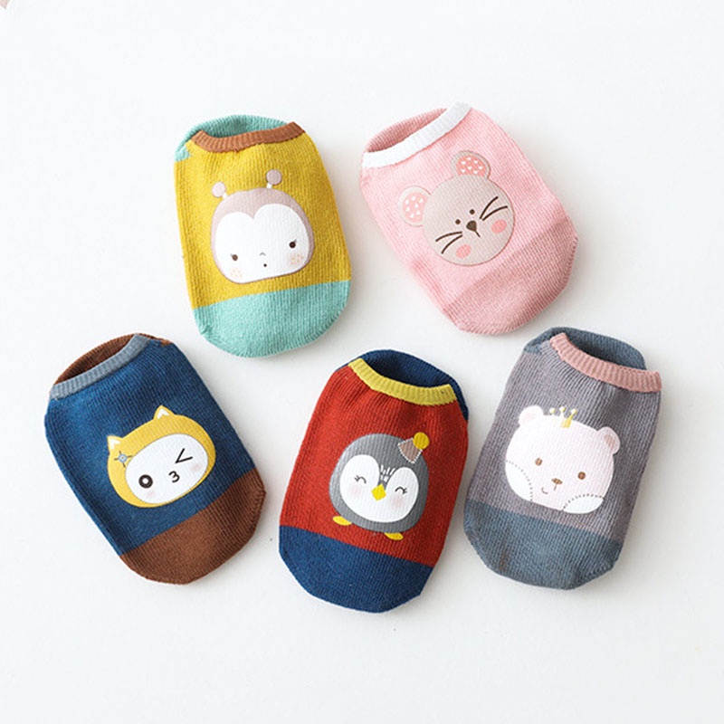 Vớ Cotton Đế Mềm Chống Trượt In Họa Tiết Động Vật Hoạt Hình Dễ Thương Thời Trang Thu Đông Cho Bé