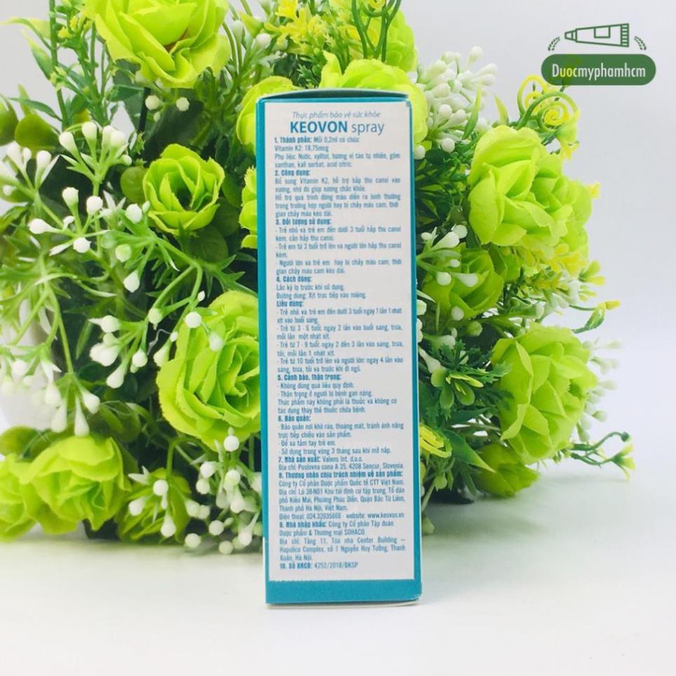 Keovon Spray Vitamin K2 Kích thích phát triển chiều cao cho trẻ em - Chai 25ml