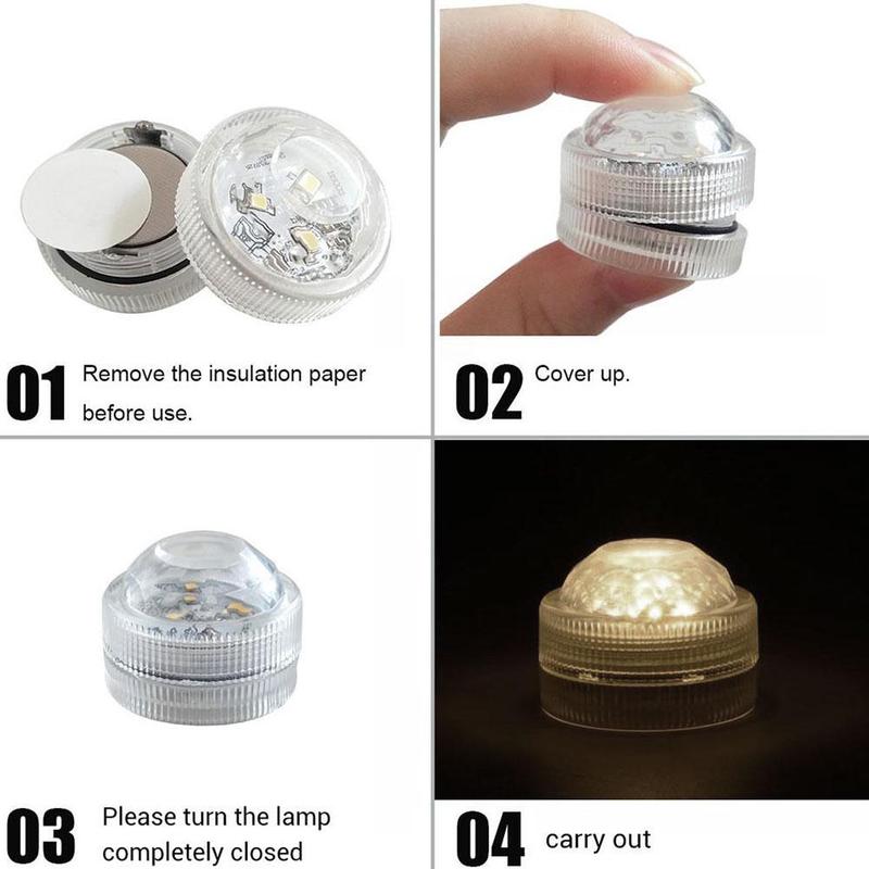 Đèn Led Tròn Nhiều Màu Sắc 3cm Chống Thấm Nước