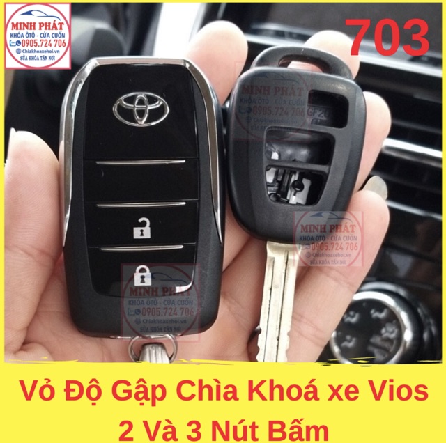 Vỏ Độ Gập Chìa Khoá Xe Toyota Vios 2015 – 2022